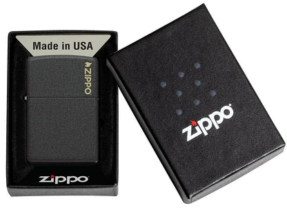 Black Crackle® clásico con el logotipo de Zippo