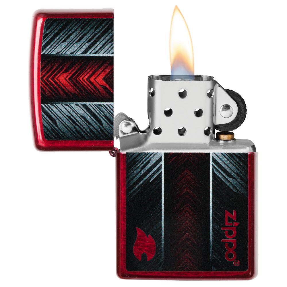 Red and Gray Zippo Design