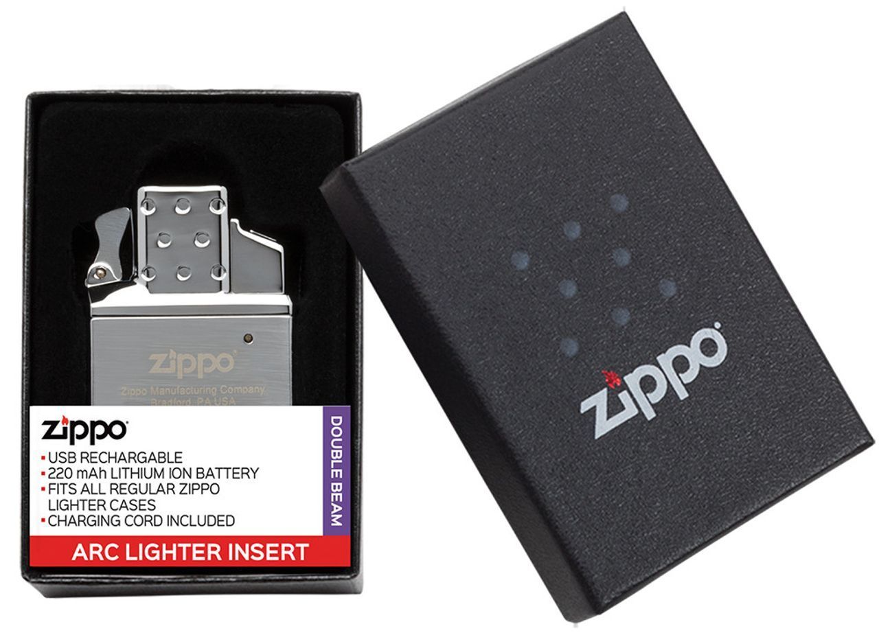 insert Zippo arc plasma dans une boîte ouverte