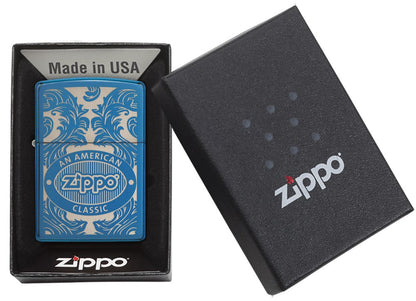 Mechero a prueba de viento Zippo Scroll en su caja de regalo