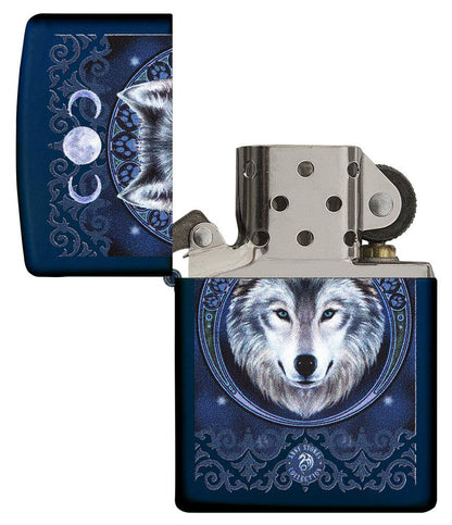 Briquet Zippo tête de loup, ouvert